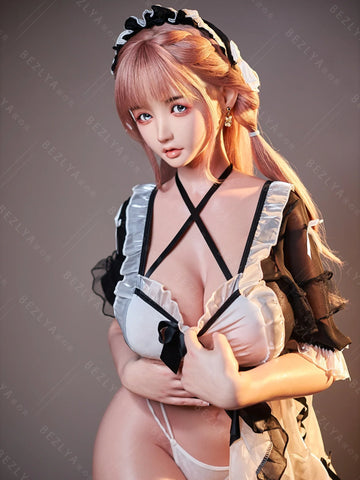 S3442-Pink Twin Tails Maid Style Japanese Silicone Japanese Cosplay Sex Doll With 3 Love Holes Young Sex Doll｜Bezlya Doll 155cm(5.12ft)-34.5kg 2.1 I Cup