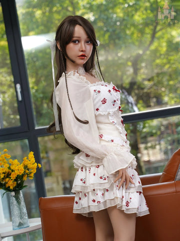S207-158cm/5ft2-27kg B Cup Silicon Sexual flat chest Asian Sex Doll｜Castle Doll
