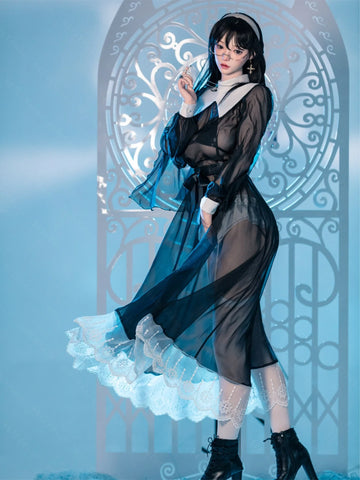 S4072-168cm(5.6ft)-42.5kg 2.2u E Cup Japanese Cosplay Sex Doll Naughty Nun Style With Glasses Realistic Silicone Body With 3 Love Holes｜AITIA Doll