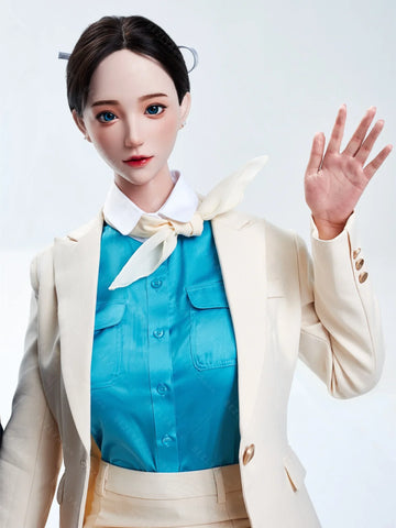 S4066-163Mcm(5.4ft)-37kg 2.2cf E Cup Silicone Japanese Flight Attendant Sex Doll – Cabin Crew Roleplay Love Doll｜AITIA Doll