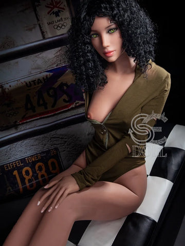 F3736-166cm-34.5kg B Cup TPE Sexy Seno Piccolo Latina Capelli Ricci Del Sesso｜SE Doll
