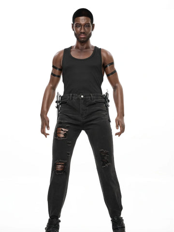 S1493-Femboy Ebony Male Silicone Sex Doll -Irontech Doll-176cm-40kg