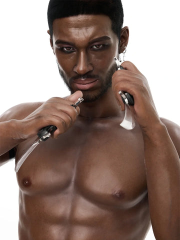 S1493-Femboy Ebony Male Silicone Sex Doll -Irontech Doll-176cm-40kg