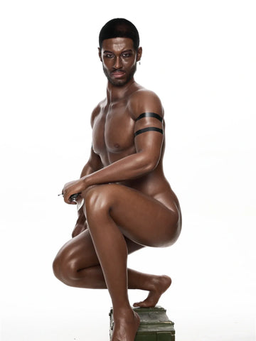 S1493-Femboy Ebony Male Silicone Sex Doll -Irontech Doll-176cm-40kg