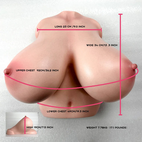 M16-Cinnamon Silicone Titjob  Boob Job Breast Sex Titty Fucking Mammary Intercourse Sex Toy-17.1lb/Full Bust: 36.2inch