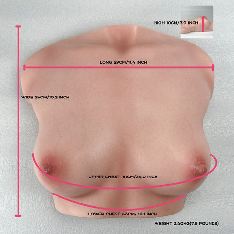 M24-Cinnamon Silicone Breast Sex Titty Fucking Mammary Intercourse Sex Toy Titjob Boob Job-7.5lb/Full Bust: 24inch