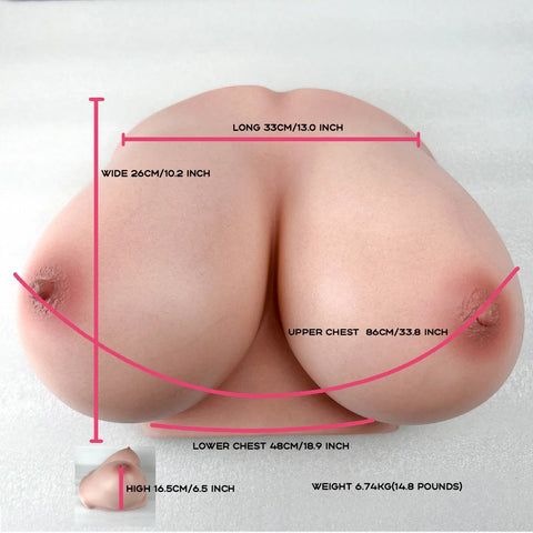 M20-Cinnamon Silicone  Boob Job Breast Sex Titty Fucking Mammary Intercourse Sex Toy Titjob-14.8lb/Full Bust: 33.8inch