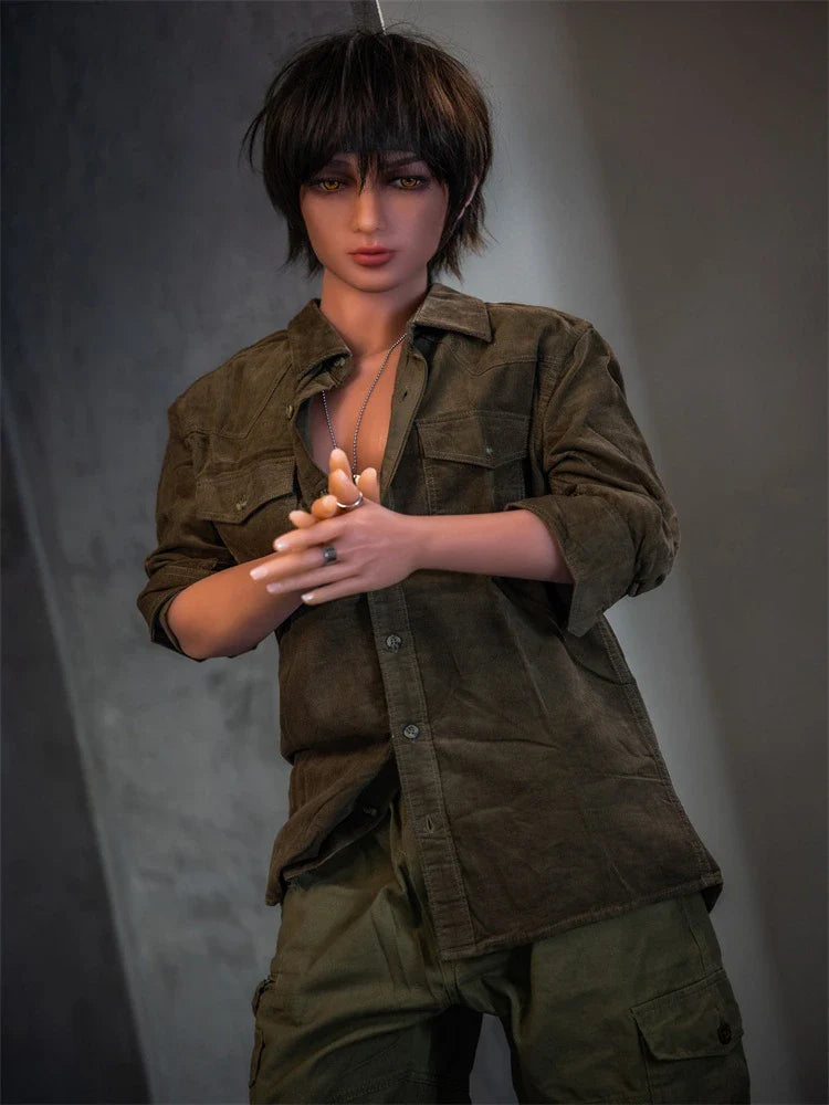 S3163 Femboy Thin Wheat Skin Short Hair TPE Sex Doll for Men | Aibei Doll 160cm-34kg
