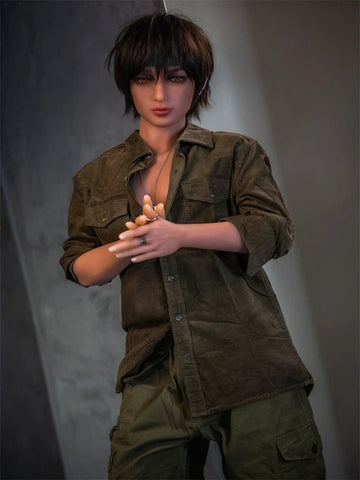 S3098 Cheap & Lifelike TPE Femboy Sex Doll Thin Wheat Skin Short Hair | Aibei Doll 160cm(5ft3)-34kg