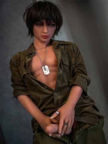 S3098 Cheap & Lifelike TPE Femboy Sex Doll Thin Wheat Skin Short Hair | Aibei Doll 160cm(5ft3)-34kg