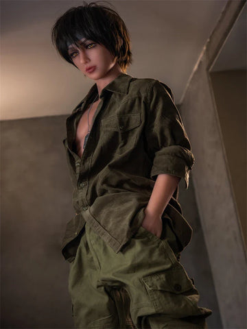 S3098 Cheap & Lifelike TPE Femboy Sex Doll Thin Wheat Skin Short Hair | Aibei Doll 160cm(5ft3)-34kg