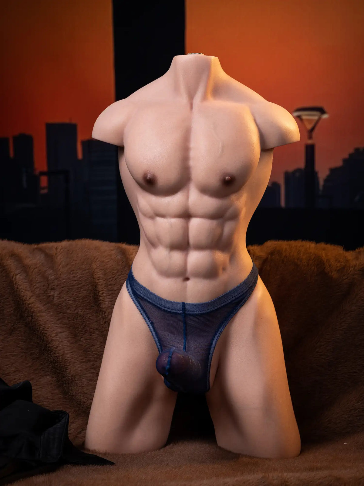 H175-Realistic Silicone Male Torso Sex Dolls with 3D Muscles and Dual Channels | Judy Runa 26.5lbs
