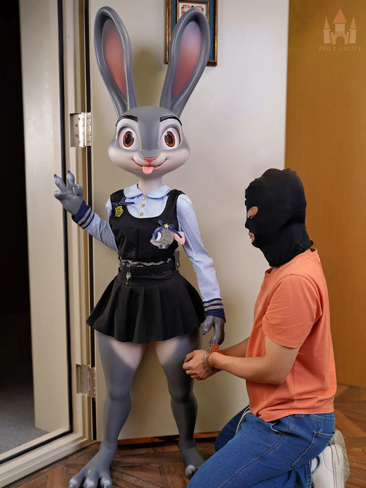 S198-168cm/5ft6-40kg A Cup Rabbit Police Officer Anime Flat Chest Best Animal Furry Character Sex Doll｜Castle Doll