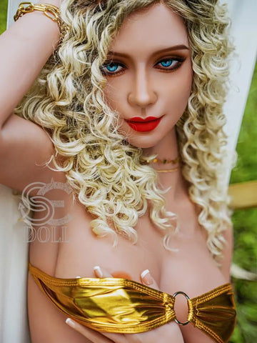 F831—158cm-33.5kg Doris D Cup TPE Capelli Biondi Ricci Bambola dell'amore Latina | SE Doll
