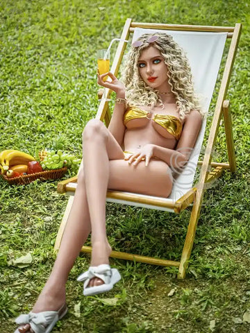 S3873-Doris D Cup TPE Blonde Curly Hair Latin Beauty Love Doll｜SE Doll 158cm(5ft2)-33.5kg