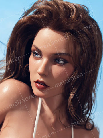 F156-ROS Free Hair Impants Real Oral Movable Jaw Silicone Sex Doll Head   | Meizaoren