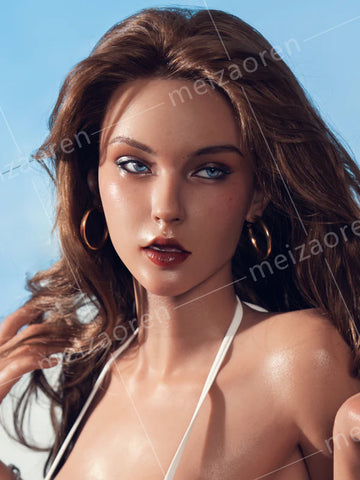 F156-ROS Free Hair Impants Real Oral Movable Jaw Silicone Sex Doll Head   | Meizaoren