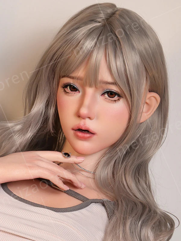 F155-ROS Free Hair Impants Real Oral Movable Jaw Silicone Sex Doll Head   | Meizaoren
