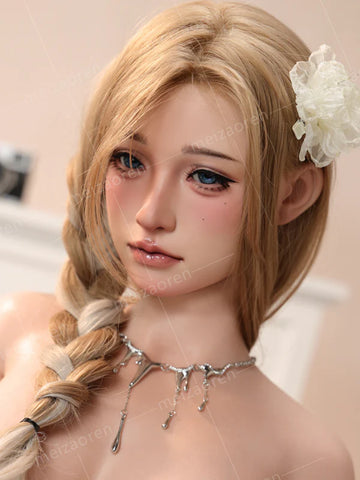 F153-ROS Free Hair Impants Real Oral Movable Jaw Silicone Sex Doll Head   | Meizaoren