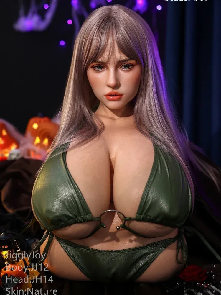 JIT015—71cm-25.5kg R Cup Full Silicone BBW ROS Torso Sex Doll With Head Melania｜Jigglyjoy