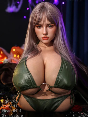 JIT015—71cm-25.5kg R Cup Full Silicone BBW ROS Torso Sex Doll With Head Melania｜Jigglyjoy