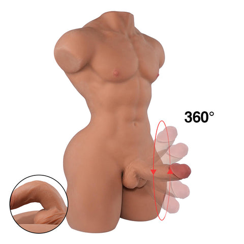 H142-33.7LB-6.7″ Mark Dildo Realistic TPE Male Sex Doll Torso with Big Dick丨Tantaly