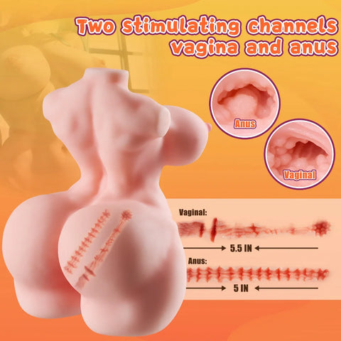 M284-Muscle Fake Pussy  Mini Hentai Sex Doll Torso【IN Stock】 | MRL-2.2 lbs